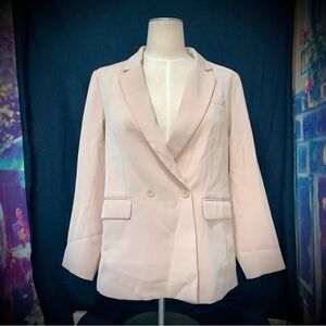 Women’s Size L PrettyGarden Blush Pink Blazer NWT Double Breasted